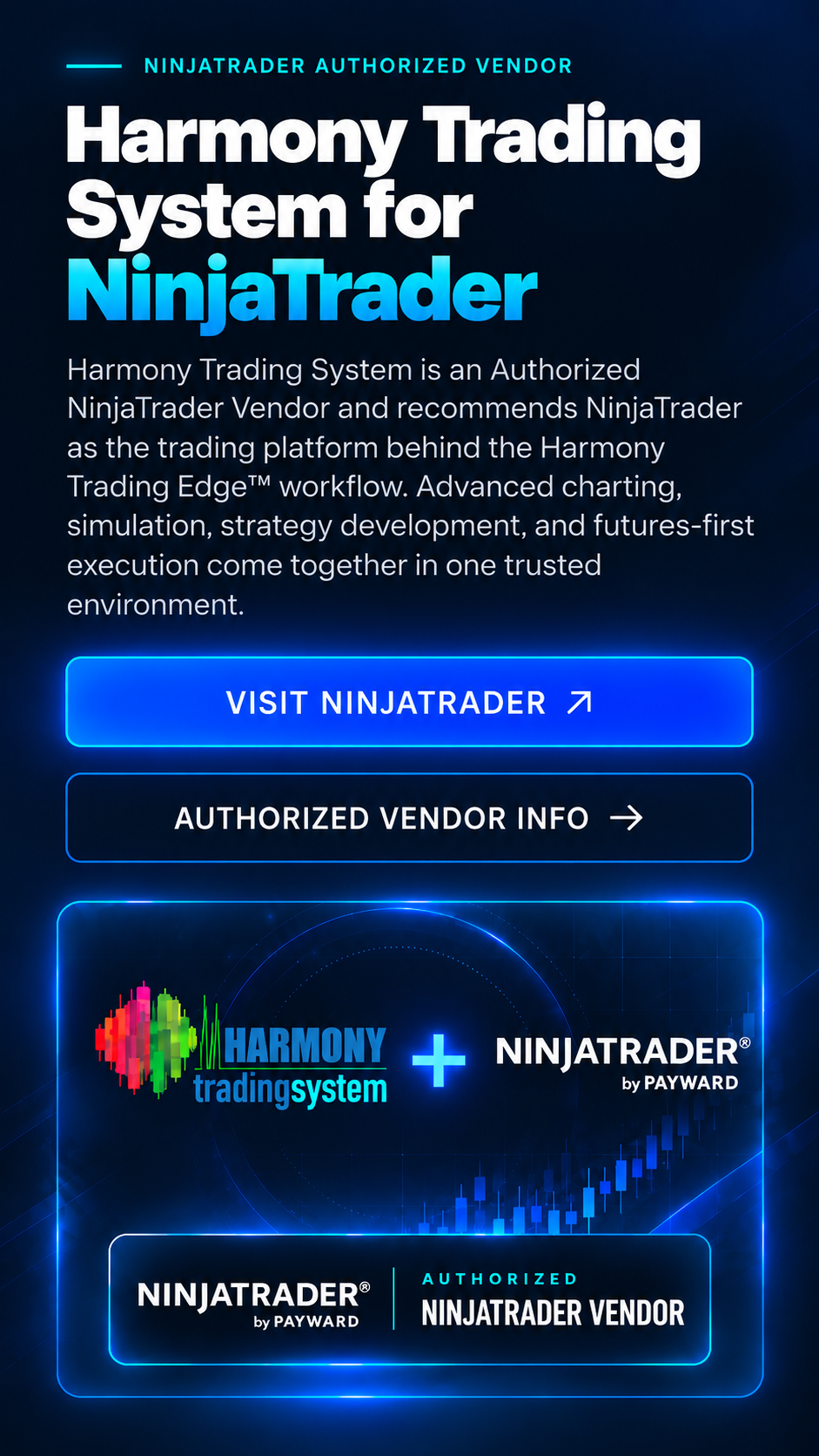 NinjaTrader Authorized Vendor — Harmony Trading System for NinjaTrader